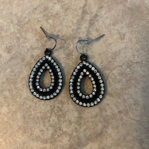 Black and Crystal Earrings